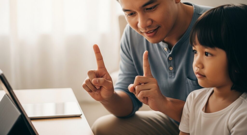 Ibu bapa Asia berlutut, beri dua pilihan mudah selepas tamat skrin; anak nampak lebih tenang.