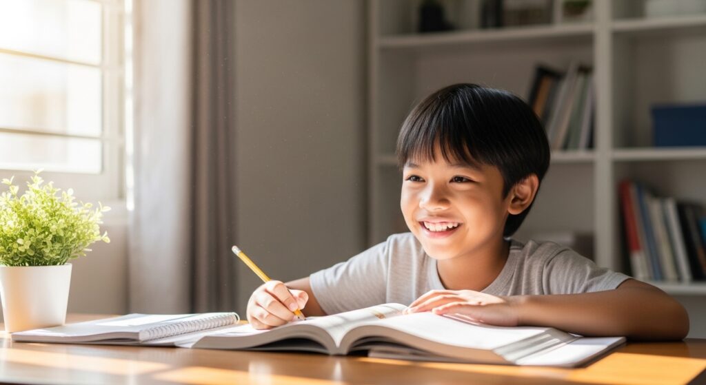 Kanak-kanak belajar dengan gembira dan rela hati di rumah
