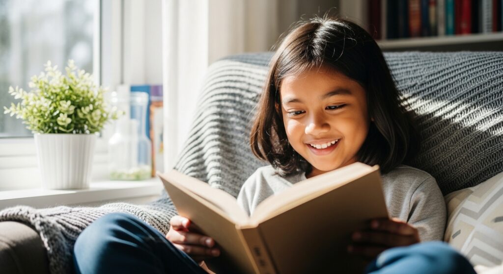 Kanak-kanak membaca sendiri dengan gembira dan yakin