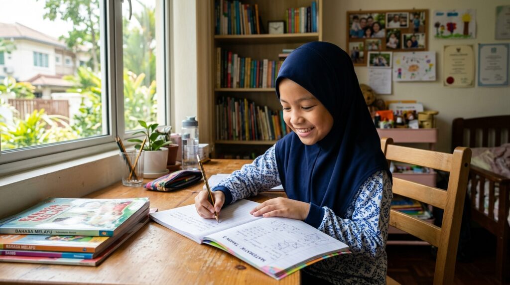 Kanak-kanak belajar dengan lebih ceria dan fokus dalam suasana rumah terang