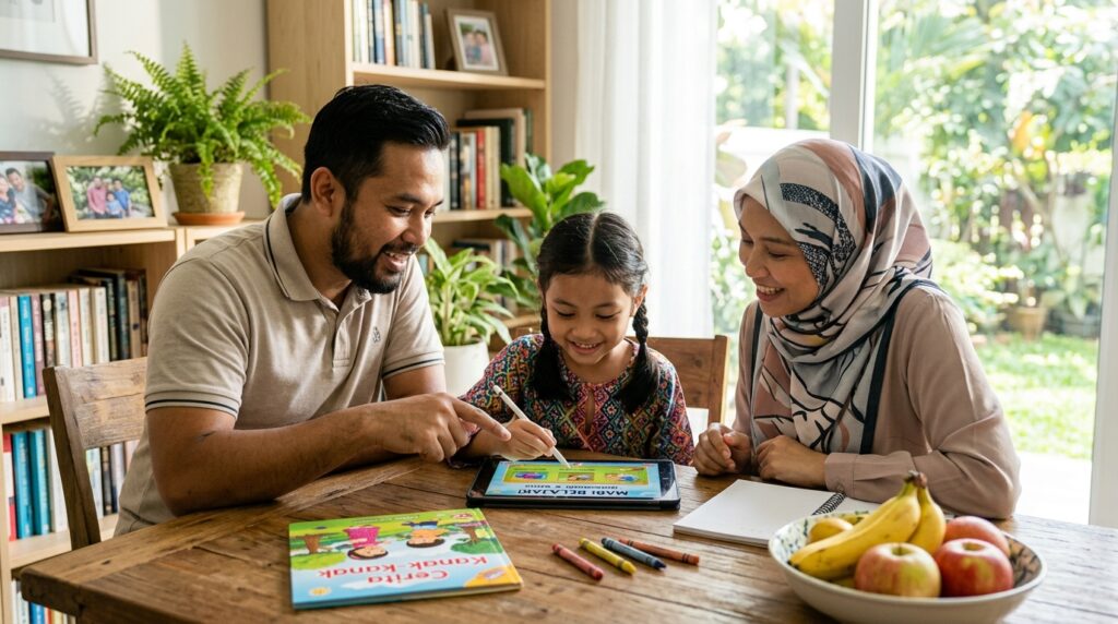 Kanak-kanak menggunakan teknologi secara seimbang dengan bimbingan ibu bapa