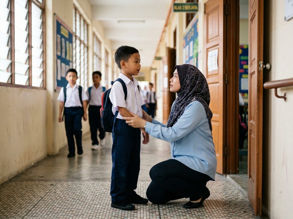Murid Asia bercakap dengan cikgu di sekolah apabila berasa tidak selesa atau tidak selamat.