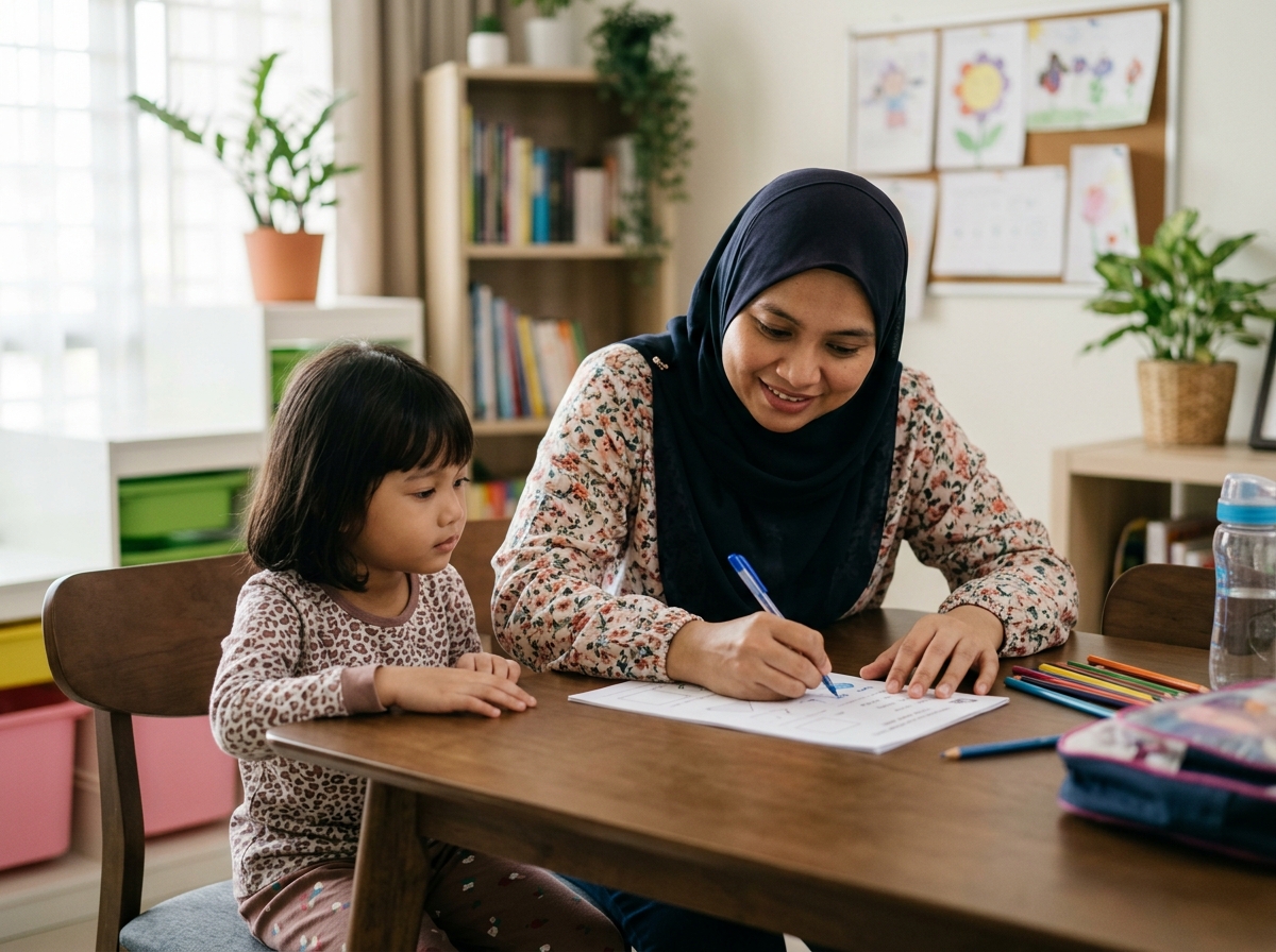 Ibu bapa Asia terlalu cepat membantu anak menyiapkan tugasan mudah di rumah, manakala anak hanya memerhati tanpa mencuba sendiri.