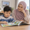 Anak membaca terlalu laju sehingga memerlukan bantuan untuk membaca dengan lebih teliti.