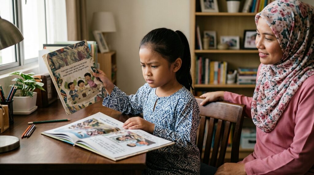 Anak lancar membaca buku yang biasa tetapi keliru apabila melihat perkataan baharu.