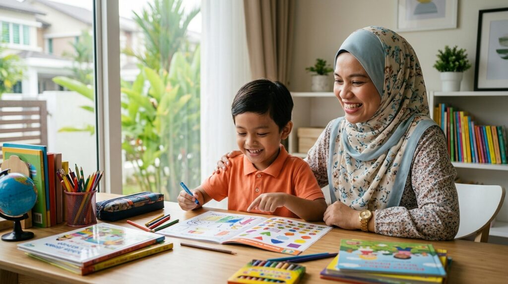 Anak Melayu berjaya menyiapkan tugasan selepas mengikuti arahan dengan betul.