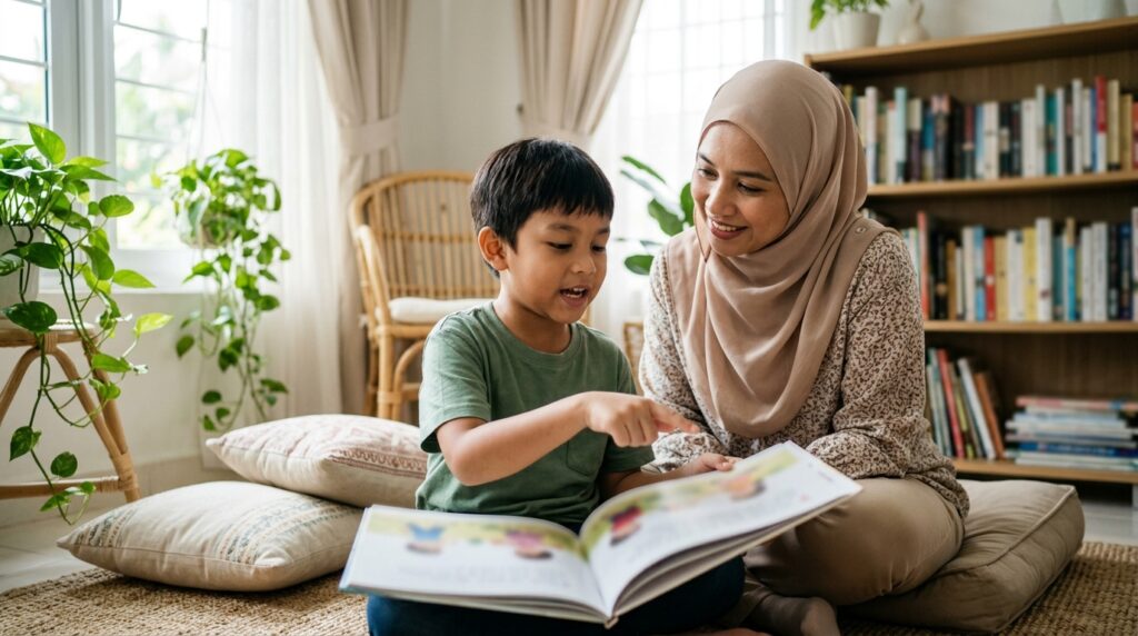 Anak Melayu membaca bahan baharu dengan tepat, lancar dan memahami kandungannya.