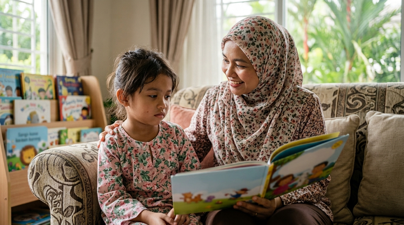 Anak Melayu kelihatan tertekan ketika membaca dan ibu bapa mula mengurangkan tekanan.